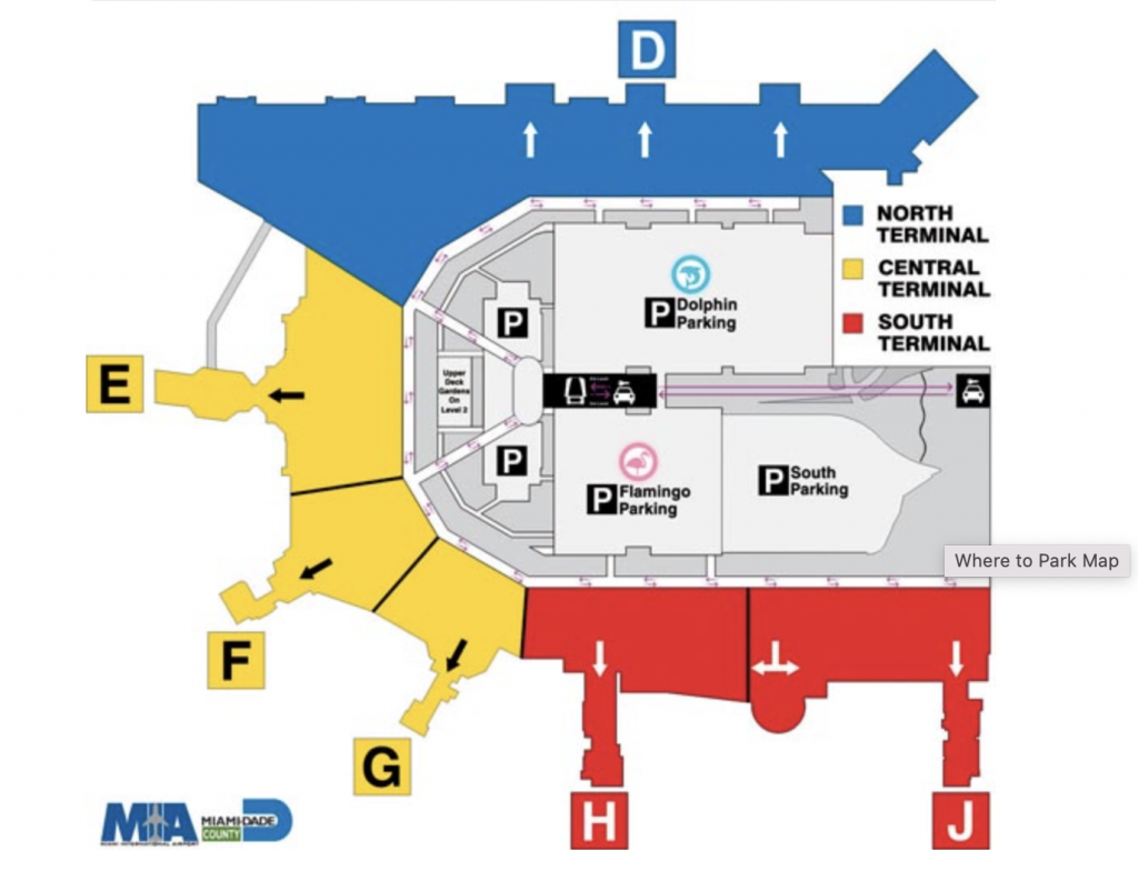 Miami Airport Parking Map -exploringmonkey.com 